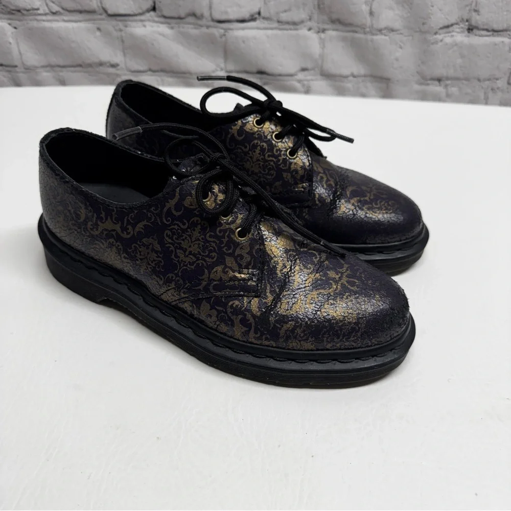 Dr. Martens RARE 1461 Baroque Crystal Suede Oxfords in Purple / Gold, Size 6
